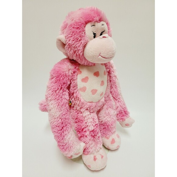 Build A Bear Monkey Plush Pink Hearts Hugs For You 18" Stuffed Animal Toy BAB - Picture 2 of 13